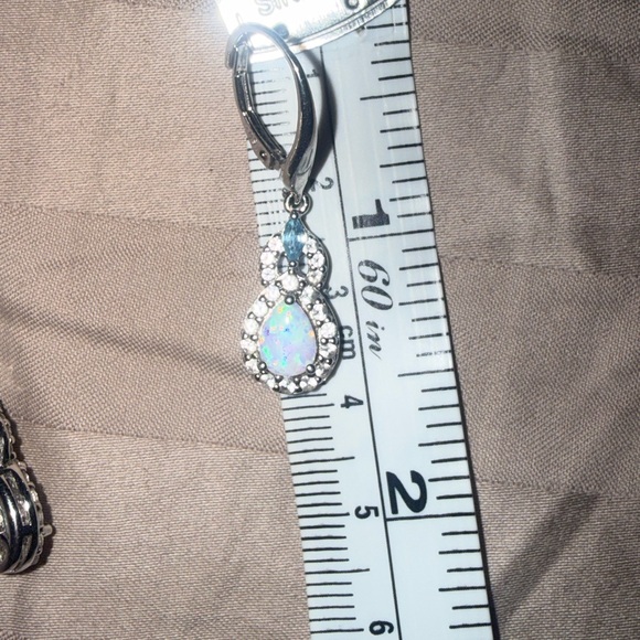 Opal and Topaz Sterling Silver earrings - Picture 6 of 11